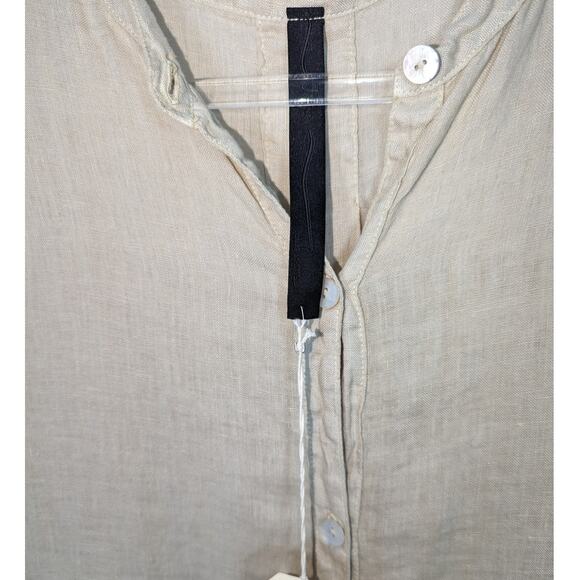 Jaga Carla Oat Linen Shirt Dress Fringe Hem Layered Lagenlook Resort Size 8 NWT - Picture 6 of 12